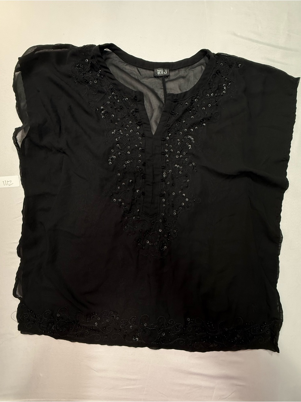 Very J Black Embellished Women's Blouse